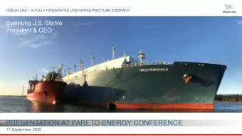 PRESENTATION AT PARETO ENERGY CONFERENCE  17 September 2020  1  Forward looking statements  This
