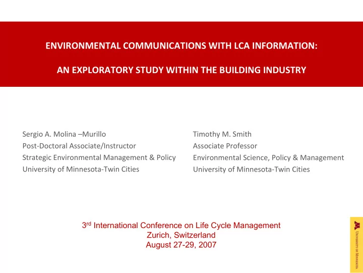 environmental communications with lca information an