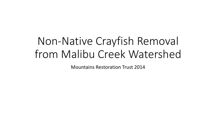 non native crayfish removal