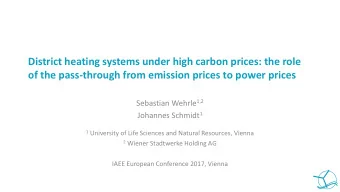 District heating systems under high carbon prices: the role  of the pass-through from emission