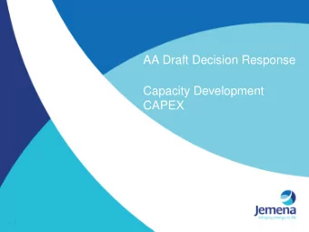 Capacity Development  CAPEX  Molonglo Primary  Extension Stage 1  2  Molonglo Primary Stage 1: