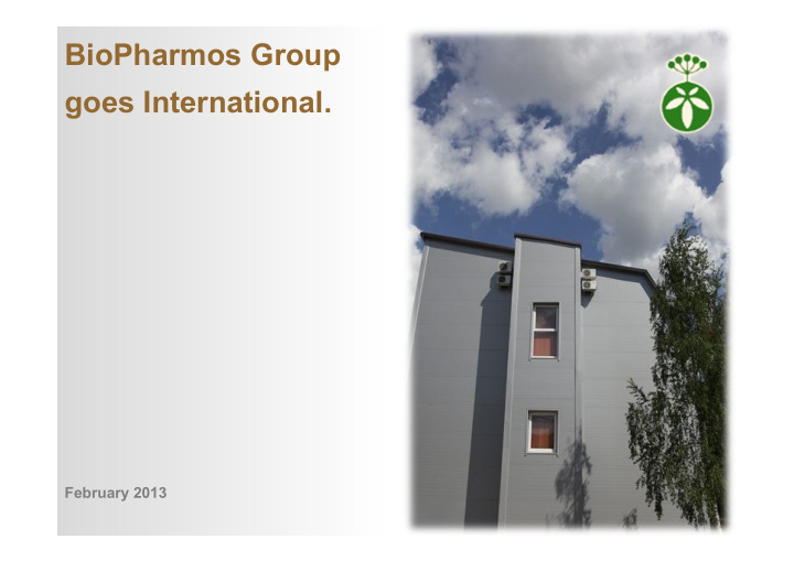 biopharmos group goes international