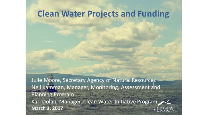 clean water projects and funding