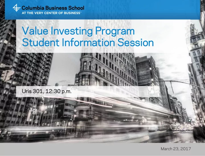 value ue inv nvestin ting g prog ogram ram stud udent ent