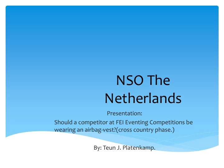 nso the netherlands