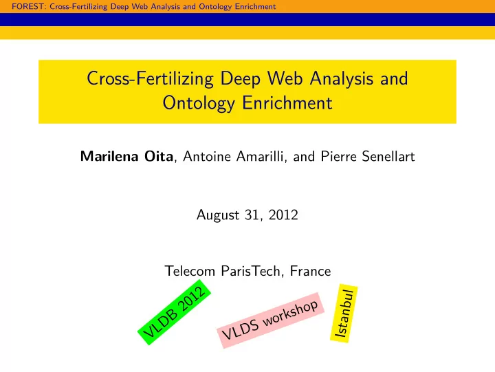 cross fertilizing deep web analysis and ontology