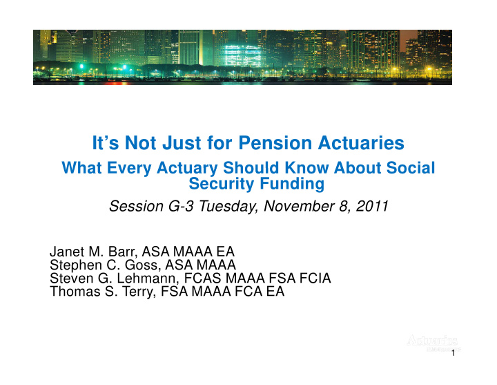 it s not just for pension actuaries