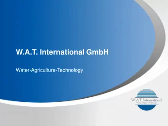 W.A.T. International GmbH  Water-Agriculture-Technology  YOUR LOGO  W.A.T. International GmbH