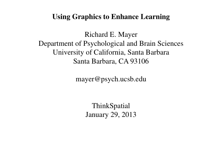 using graphics to enhance learning richard e mayer