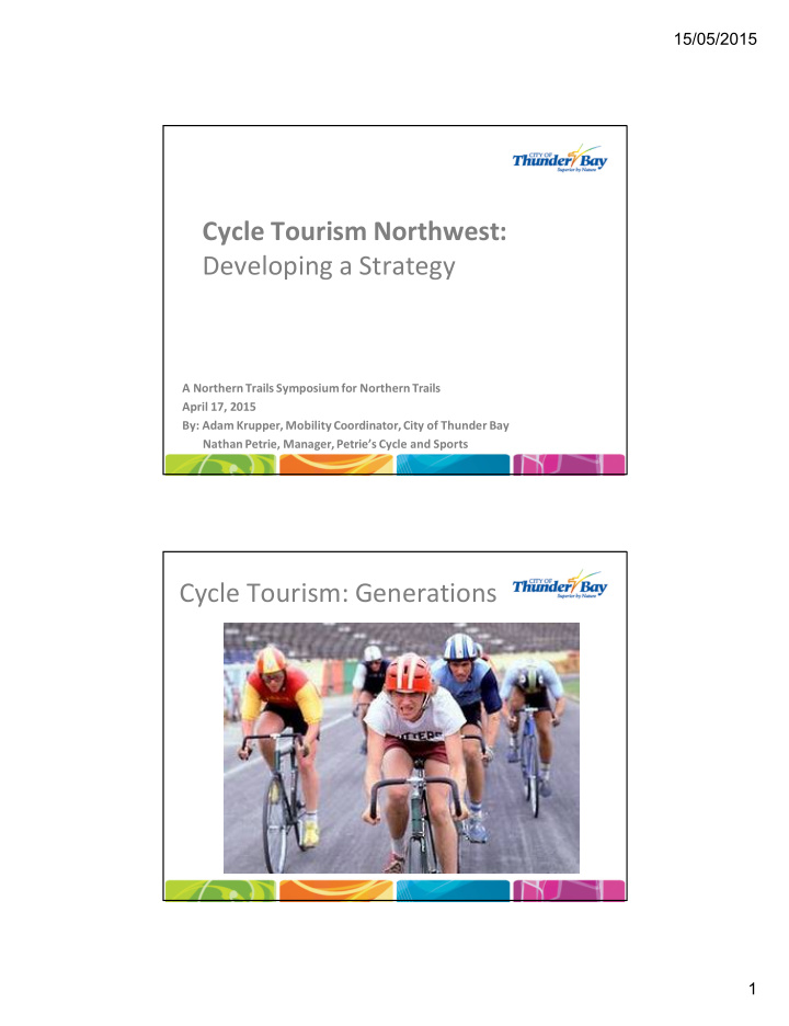 cycle tourism northwest developing a strategy