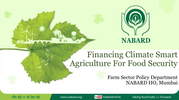 agriculture for food security