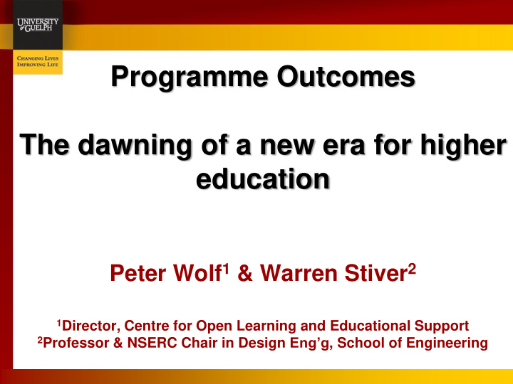 programme outcomes