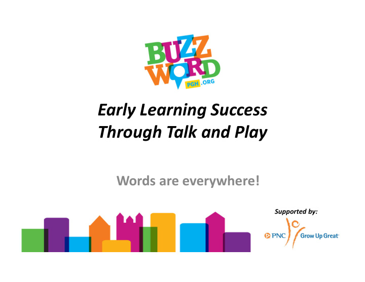 early learning success through talk and play
