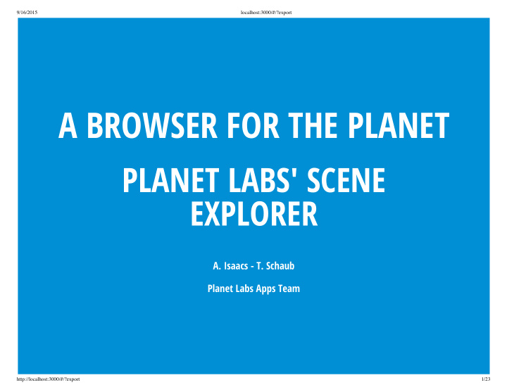 a browser for the planet