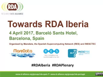 #RDAIberia #RDAPlenary www.rd-alliance.org/groups/rda-spain +