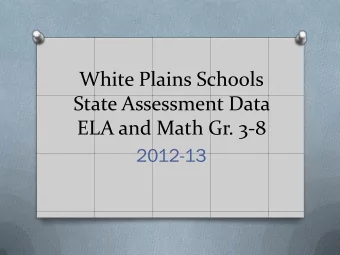 State Assessment Data  ELA and Math Gr. 3-8  2012-13  Common Core Assessments 2012-2013:  In the