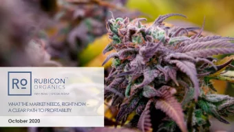 WHAT THE MARKET NEEDS, RIGHT NOW   A CLEAR PATH TO PROFITABILITY  October 2020  Disclaimer This