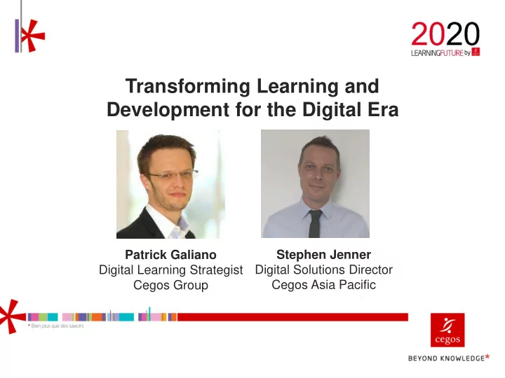 transforming learning and development for the digital era