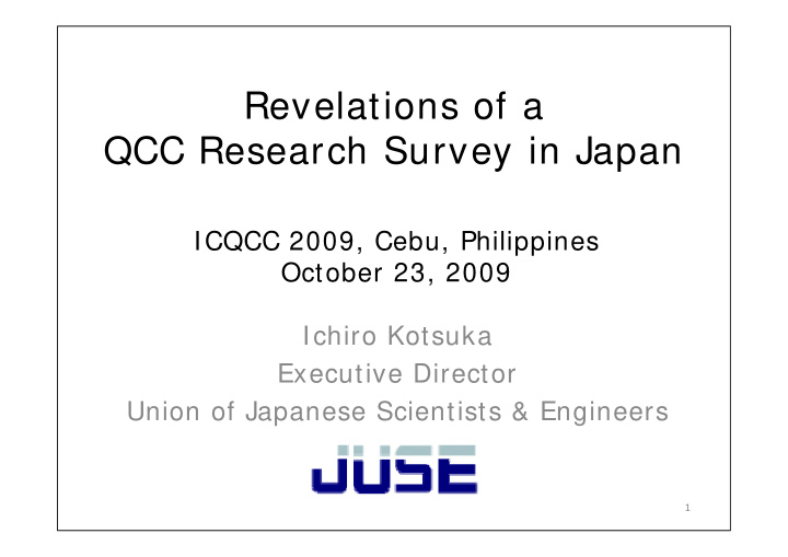 revelations of a qcc research survey in japan