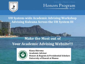 Make  the  Most  out  of    Your  Academic  Advising  Website!!!