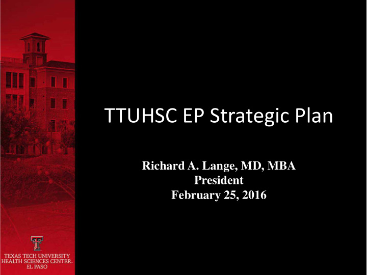 ttuhsc ep strategic plan