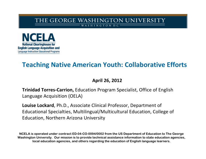 teaching native american youth collaborative efforts