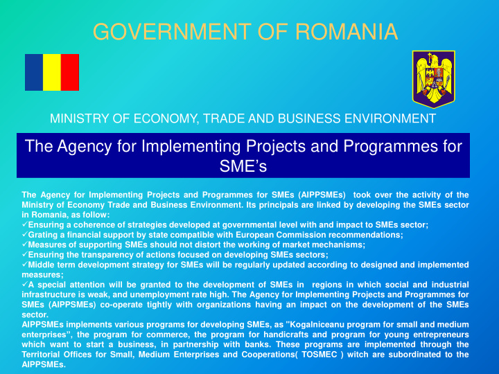 government of romania