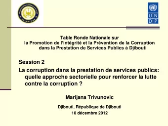 Table Ronde Nationale sur  la Promotion de lintgrit et la Prvention de la Corruption  dans