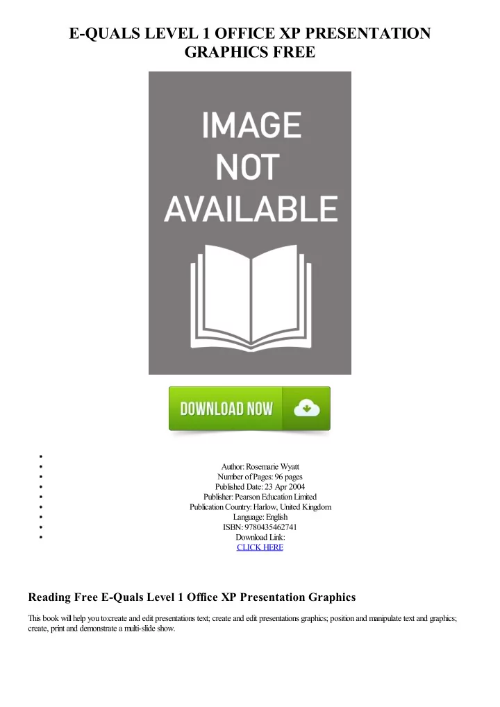 e quals level 1 office xp presentation graphics free