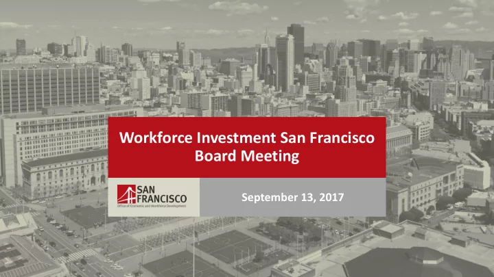 workforce investment san francisco