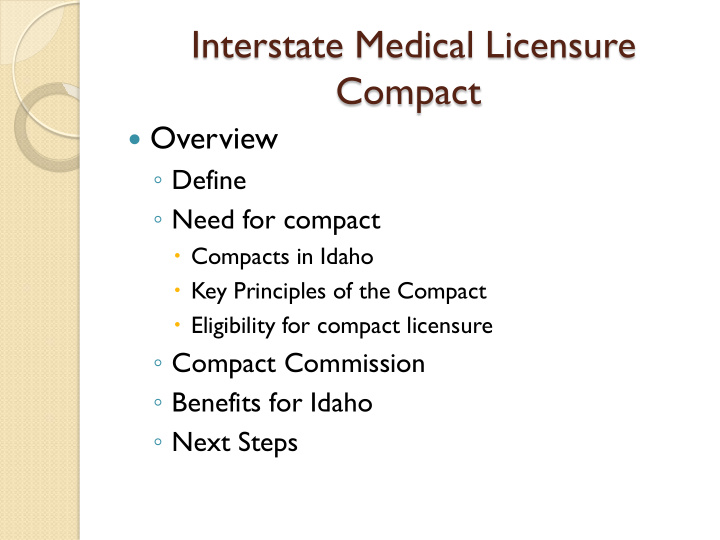 interstate medical licensure compact