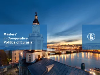 in Comparative  Politics of Eurasia GAJAH ANNUAL REPORT 2015   | 1  About programme  The HSE St.