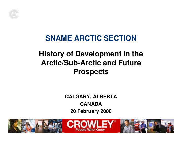 sname arctic section history of development in the arctic