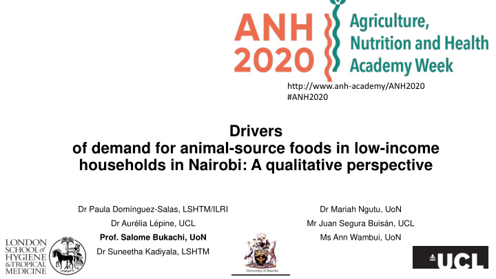 of demand for animal source foods in low income
