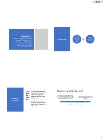 11/14/2017  Sup  upervis  isio  ion: Financial :  Financial Nonfinancial :  Continuing Education