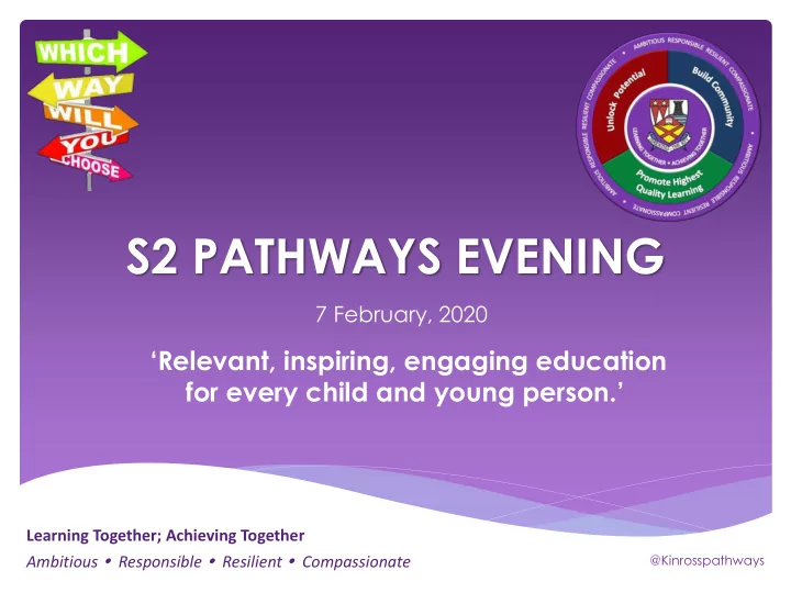 s2 pathways evening