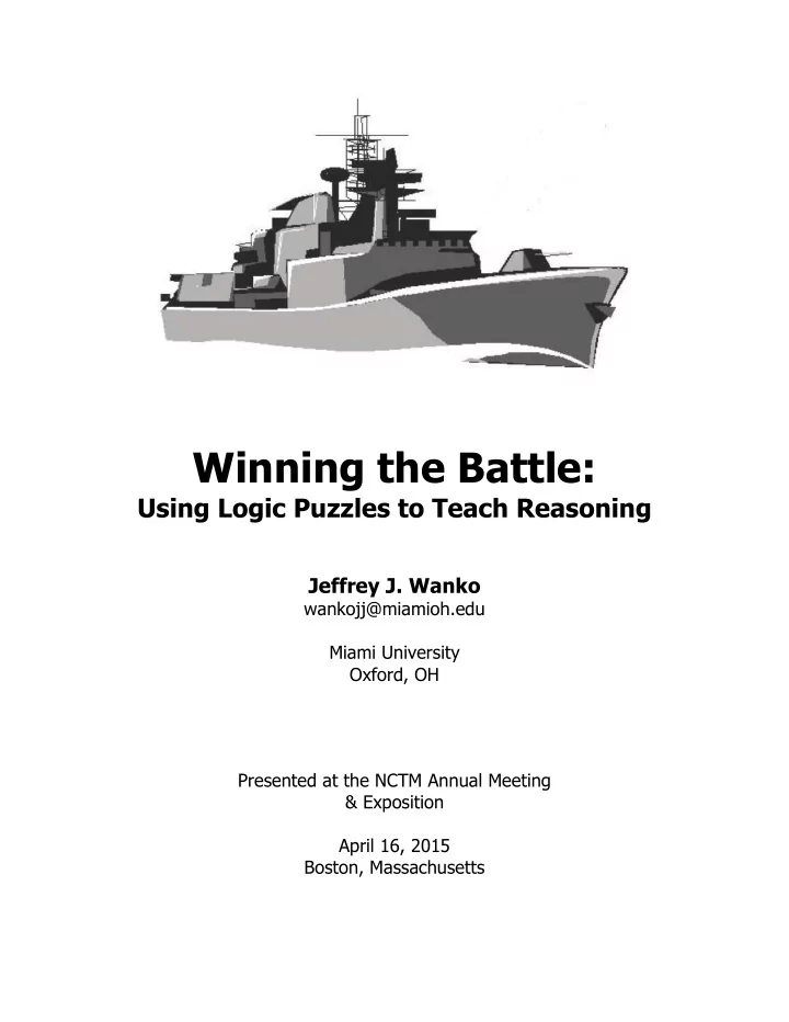 winning the battle