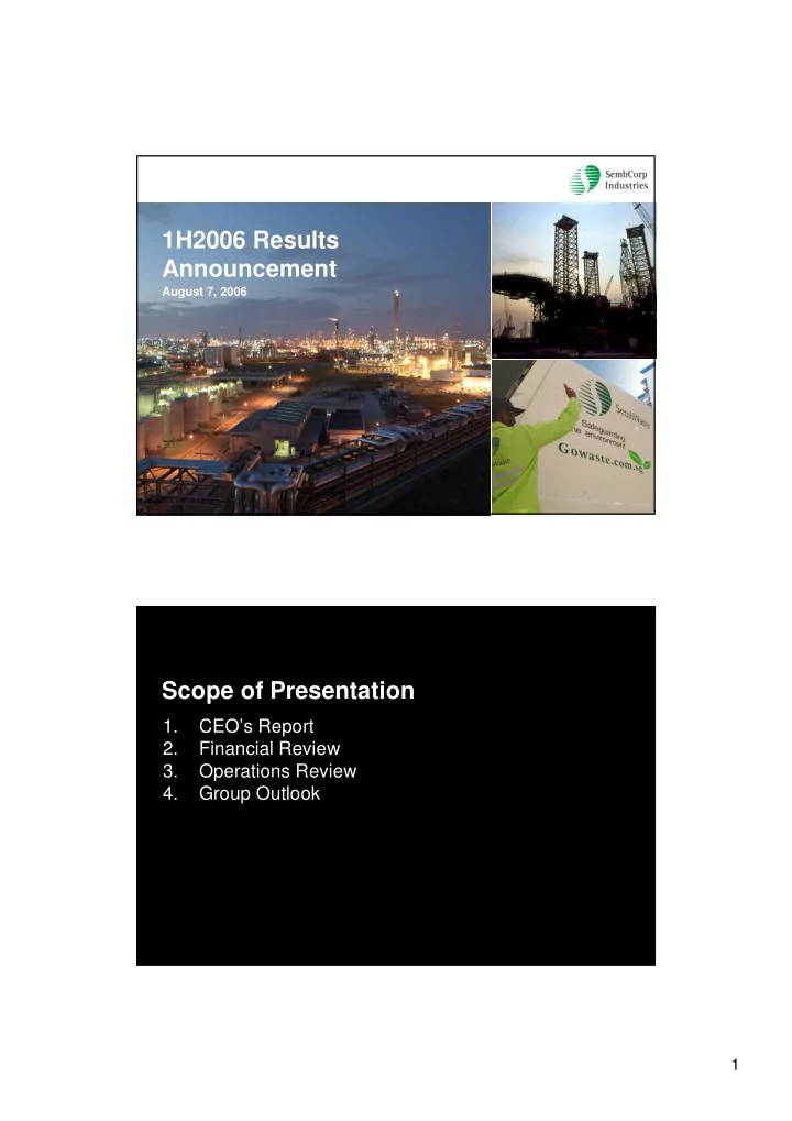 1h2006 results announcement