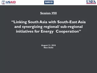 Linking South Asia with South-East Asia  and synergizing regional/ sub-regional initiatives for