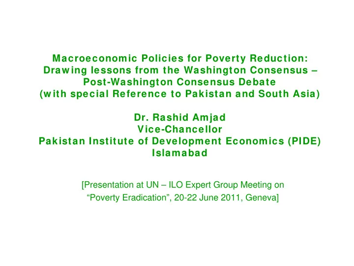 macroeconomic policies for poverty reduction draw ing