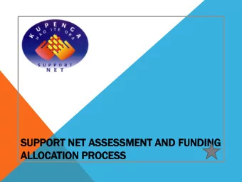 SUP  UPPORT  PORT NET  ET ASSES  SESSM  SMEN  ENT  T AND FUNDIN  NDING  G  ALLOCA  OCATION  TION