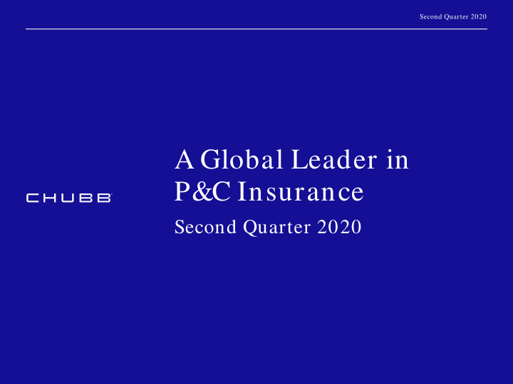a global leader in p c insurance