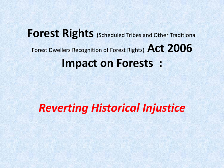 impact on forests