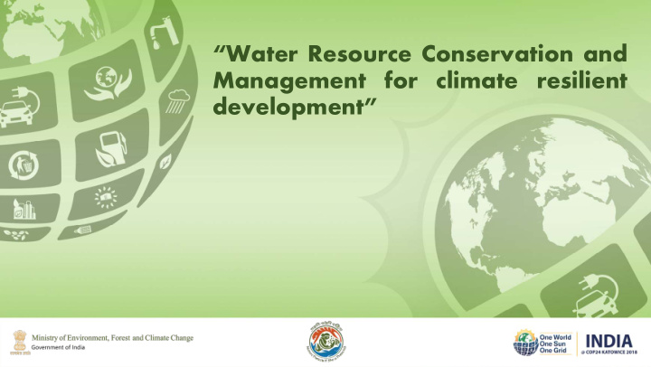 water resource conservation and management for climate