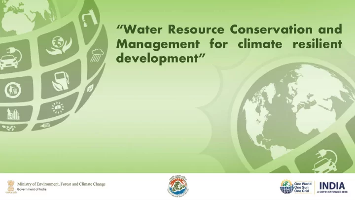 water resource conservation and management for climate