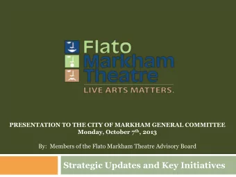 Strategic Updates and Key Initiatives  2011-2015  STRATEGIC  PLAN  1. LEADING CENTRE  LEADING