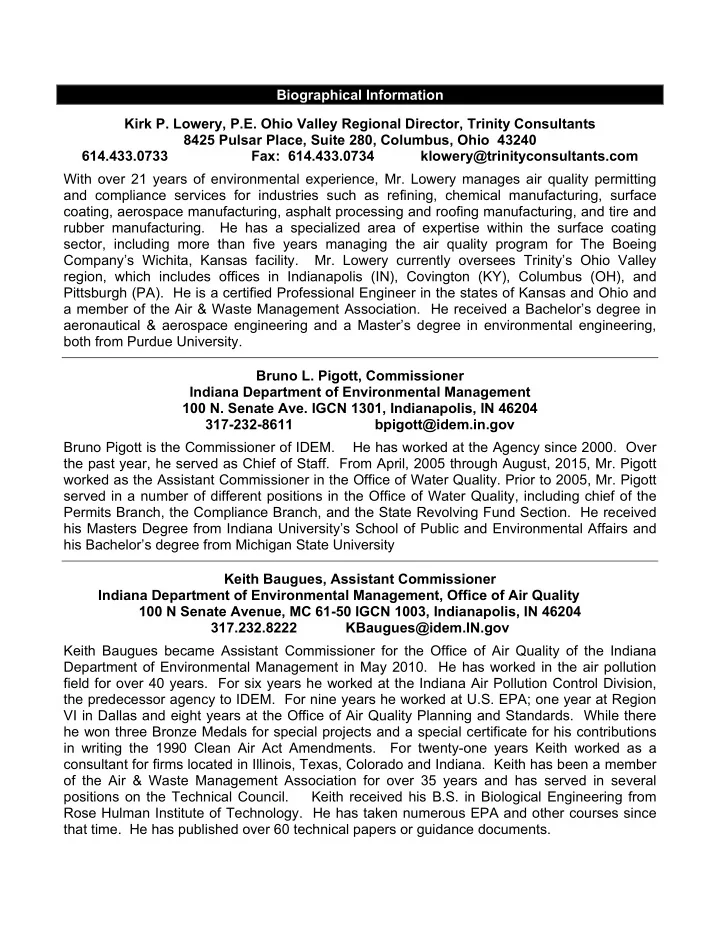 biographical information