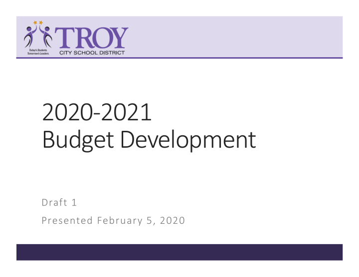 2020 2021 budget development