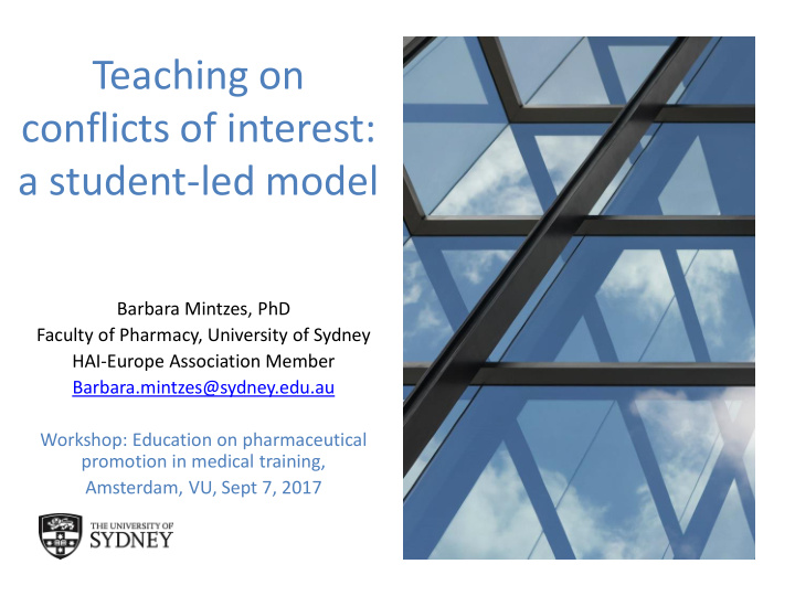 teaching on conflicts of interest a student led model