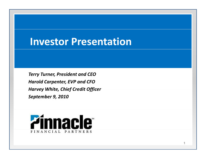 investor presentation